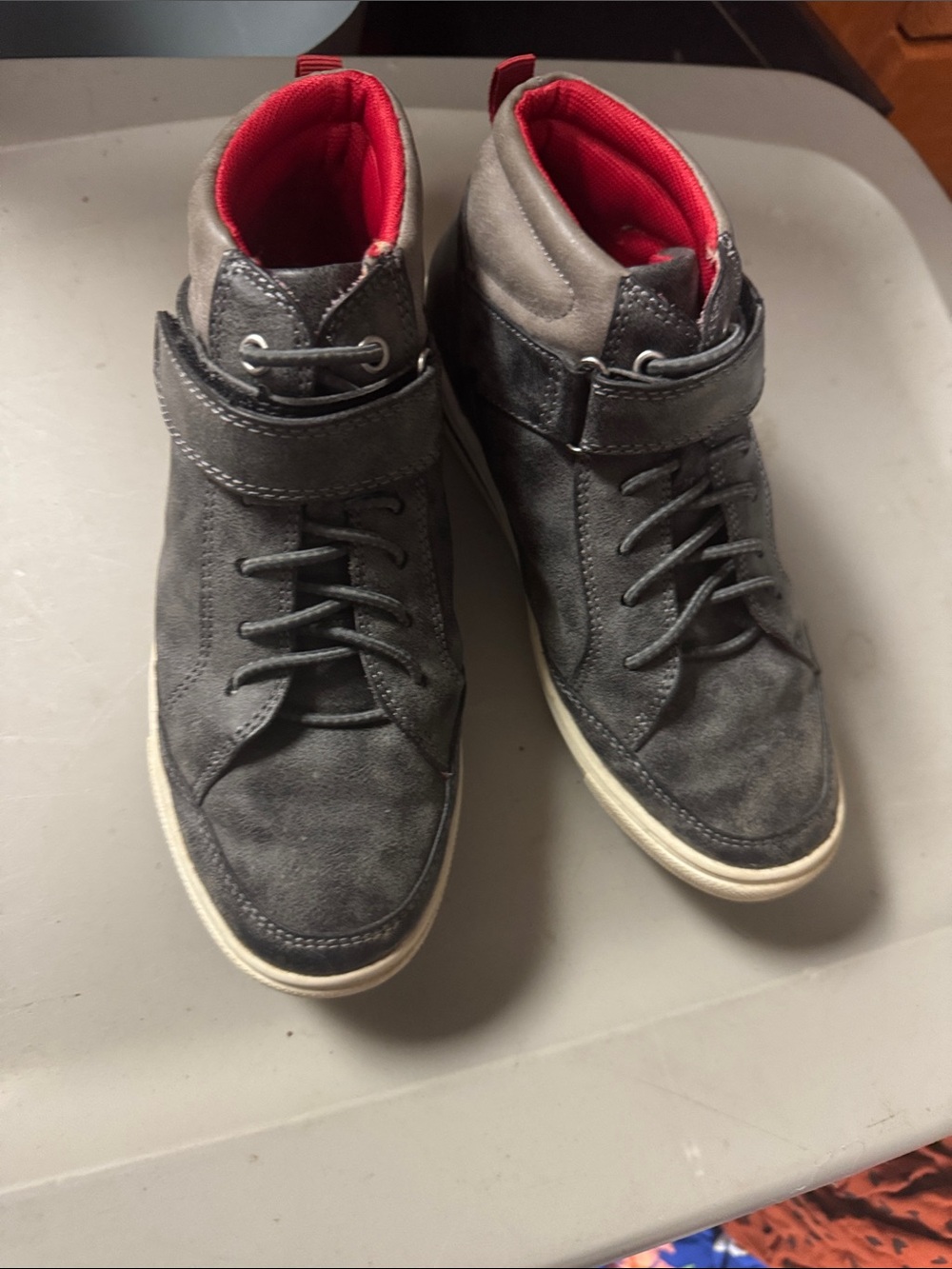 Kohl's Kids Grey Suede High-Top Boots with Red Liner